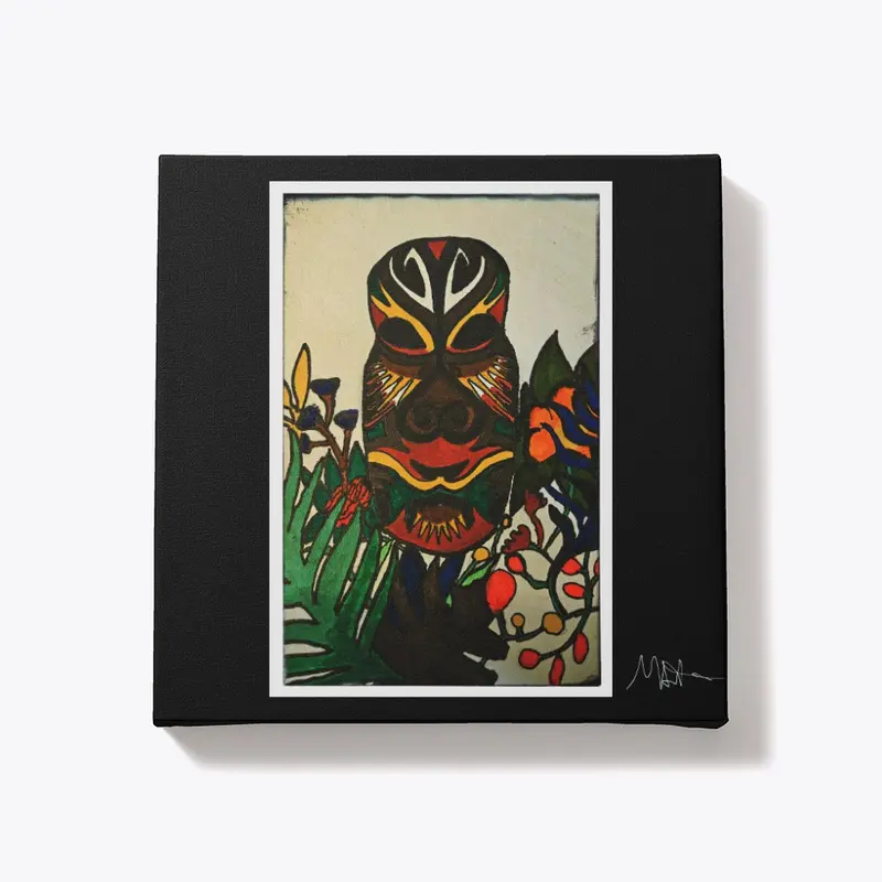 Hand-Drawn Art of African Mask V2