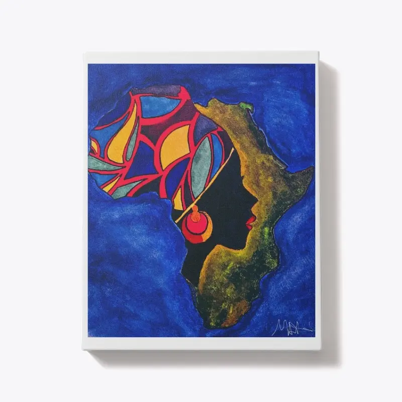 Hand-Drawn Continent of Africa Painting